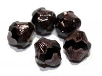 Glasschliff Bicone, 11x10mm, black opaque lustered, 5 Stück 
