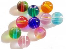Perle zweifarbig, ca. 8 mm, bunt gemischt, 20 Stück 