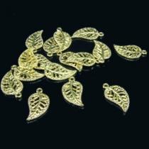 Blatt, filigran, ca. 19 x 10 mm, goldfarben, 10 Stück 