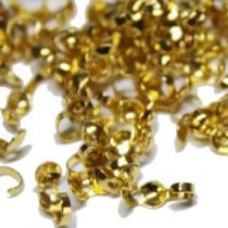 Fädelkalotten, ca. 3 mm, goldfarben, offene Öse, 50 Stück 