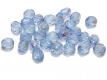 Glasschliffperle, ca. 4 mm, crystal blue coated, 30 Stück 