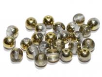 Glasperle, 6 mm, crystal half gold, 25 Stück 