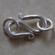 S-Haken mit Binderingen, ca. 25 mm, 925/- Silber 