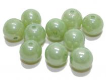 Glasperle, 8 mm, green pearl, 10 Stück 