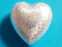 Herz, ca. 20 x 20 x 10 mm, gebürstet, 925/- Silber 