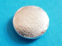 Linse, Disk, ca. 12 x 4 mm, gebürstet, Silber, 925/- 