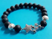 Modisches Armband in Lava mit Sternchen 