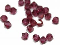 Böhm. Glasschliffperle, Bicone, Fuchsia, 25 Stück 