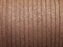 0,50 €/m Velour Wildleder Imitat Band Glitzer, ca. 3 x 1,5 mm, 3 Meter, Farbwahl bronze glitzer