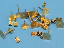 Ohrstecker mit Klebeplatte, ca. 10,5 x 6 mm, goldf., 5 Paar 