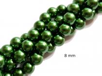 Glaswachsperle Grün, 6, 8 oder 10 mm, Strang 8 mm