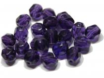 Glasschliffperle, ca. 6 mm, dark amethyst, 25 Stück 