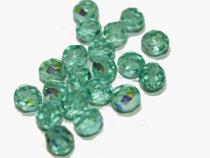 Glasschliffperle 8 mm, light emerald half AB, 15 Stück 