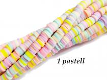 Polymer Heishi Katsuki Perlen 6mm, Strang 1 Pastell