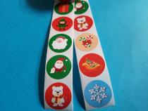 Weihnachtliche winterliche Aufkleber Etiketten Sticker rund 2,5cm Durchmesser 50 Stück