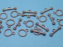 Knebel-Verschluss Bali-Stil, ca. 12 x 10 mm, 10 Stück 