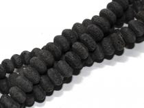 Lava Rondelle, ca. 8x10 mm, schwarz, Strang 