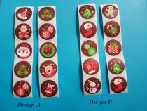 Weihnachtliche winterliche Aufkleber im Lebkuchenstil Etiketten Sticker rund 2,5cm Durchmesser 
