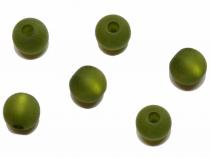 Polarisperle, rund, ca. 8 mm olivgrün