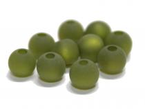 Polarisperle, rund, ca. 6 mm olivgrün