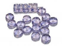 Glasschliff Rondell, Rädchen, 3x6mm, blue-violet, 20 Stück 