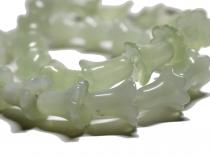 China Jade(Serpentin) Tulpe, ca. 13 mm, poliert, Kurzstrang 