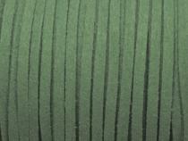 0,45 €/m Velour Wildleder Imitat Band, ca. 3 x 1,5 mm, 3 Meter, Farbwahl dunkelgrün