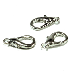 Karabiner, ca. 18 mm,  Kupfer versilbert 