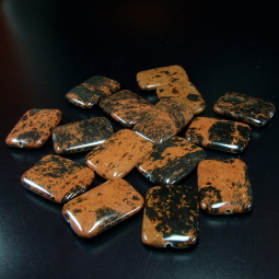 Mahagoni Obsidian Rechteck, ca. 30 x 22 mm 