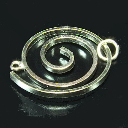 Designerverschluss "Spirale", ca. 25 mm, 925/- Silber 