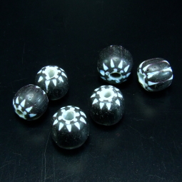 Chevron Perle, ca. 11 mm, schwarz-weiss 