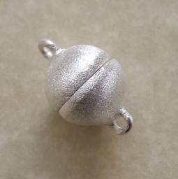 Magnetverschluss, Kugel, Silber 925/-, gebürstet, ca. 8 mm 