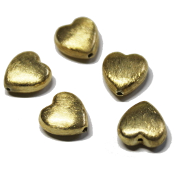 Herz, ca. 12  mm, gebürstet, 925/- Silber vergoldet 