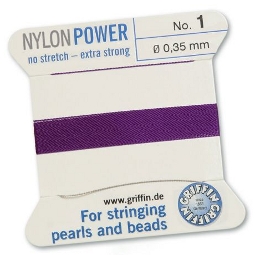 0,83 €/m Griffin Perlseide Nylonpower, amethyst, No 1 ca. 0,35 mm 