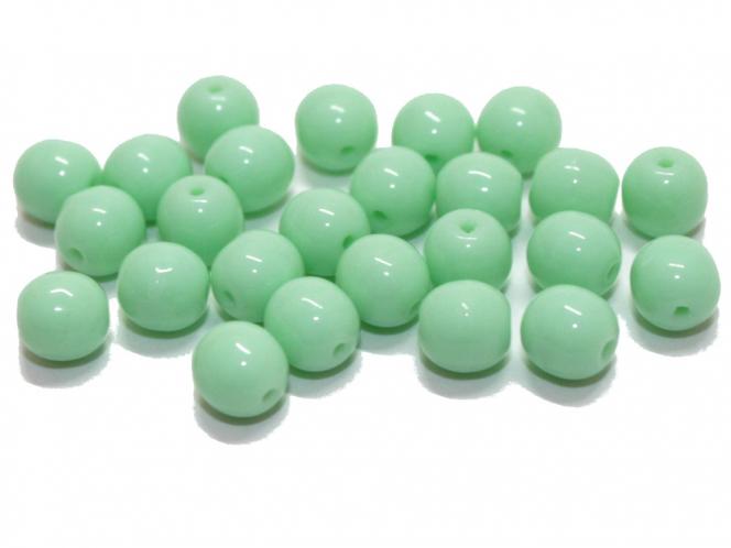 Glasperle, 6 mm, mintgreen opaque, 25 Stück 