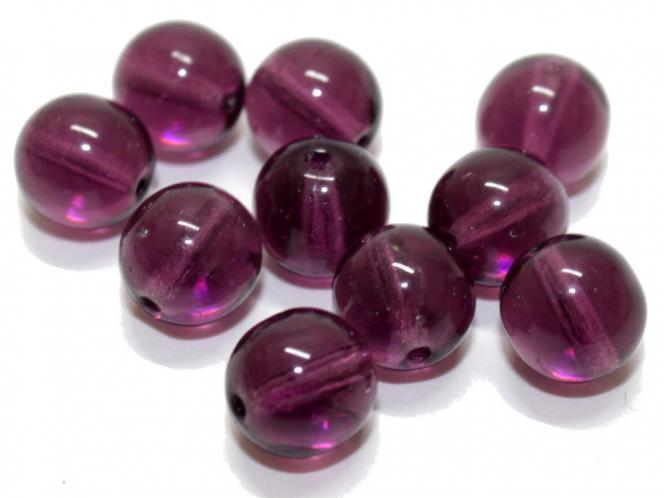 Glasperle, 8 mm, amethyst, 10 Stück 