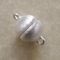 Magnetverschluss, Kugel, Silber 925/-, gebürstet, ca. 12 mm 