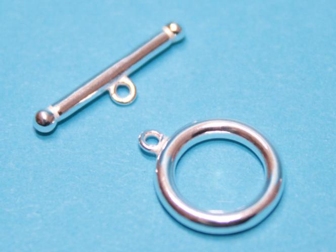 Ring-Stab-Verschluss, ca. 12/20 mm, Silber 925/- 