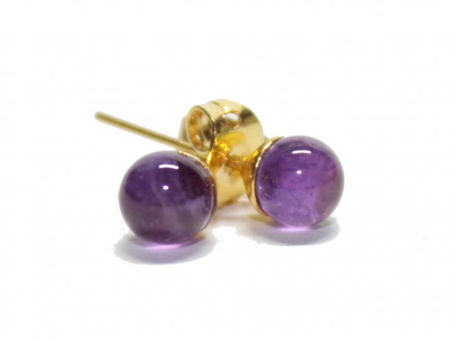 Ohrstecker Amethyst Kugel, ca. 6 mm 