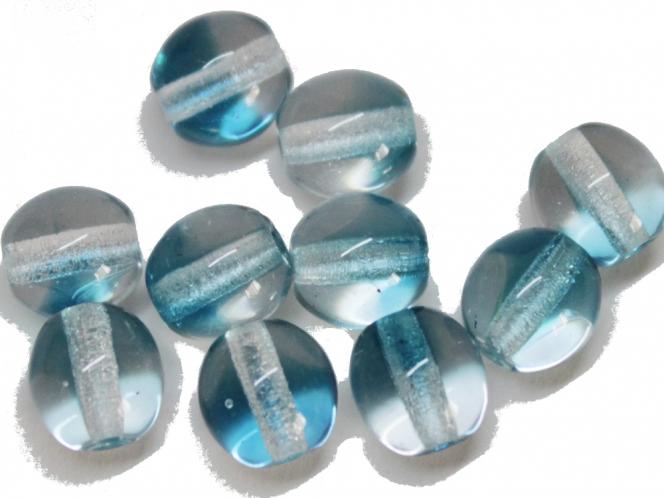 Glasperle Kugel, ca, 8 mm, crystal-blue, 20 Stück 