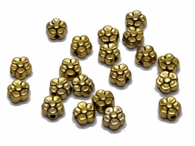 Blume, ca. 6  mm, goldfarben, 50 Stück 