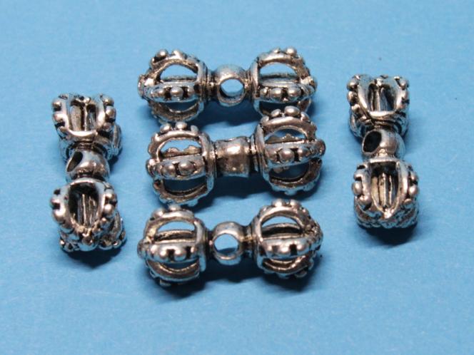 10 Spacer Dorje, ca. 18,5 x 9,5 mm 