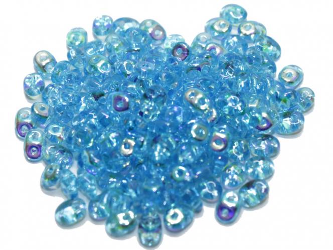 180 €/kg Duobeads, Twinbeads. blue lustered, 10 Gramm 