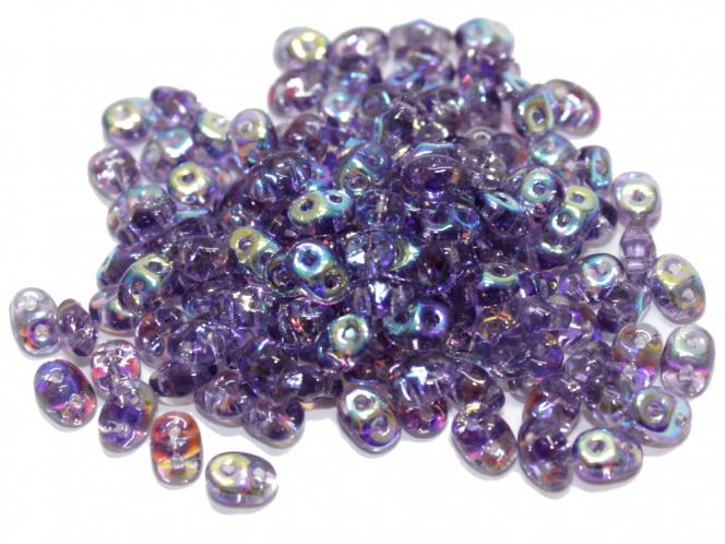 180 €/kg Duobeads, Twinbeads. amethyst lustered, 10 Gramm 