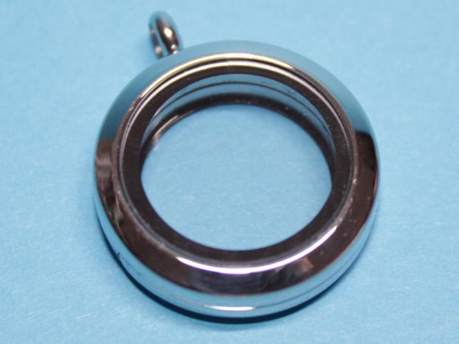 Floating Charm Medaillon Anhänger Stahl rund 