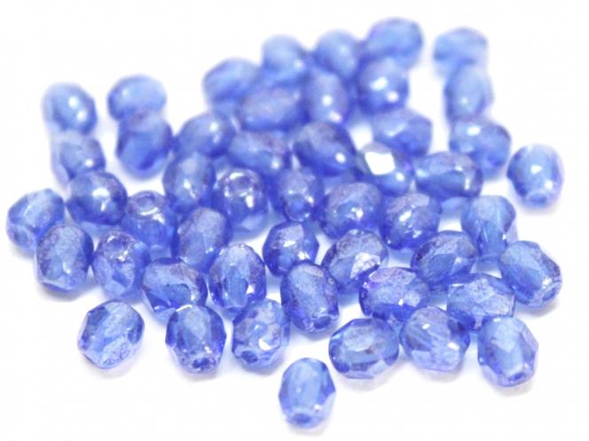 Glasschliffperle, ca. 4 mm, capri blue, 50 Stück 