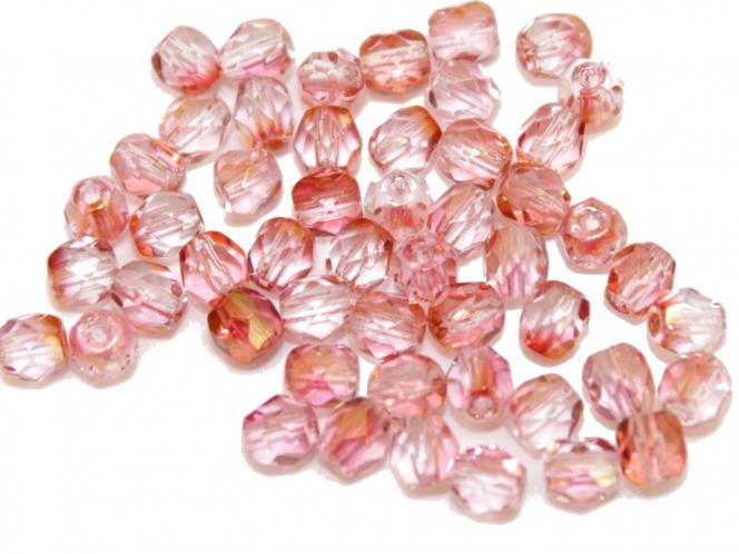 Glasschliffperle, ca. 4 mm, rose, 50 Stück 