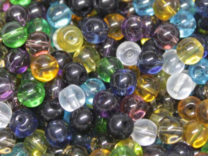 Glasperle, ca. 6 mm, bunt gemischt, 50 Stück 
