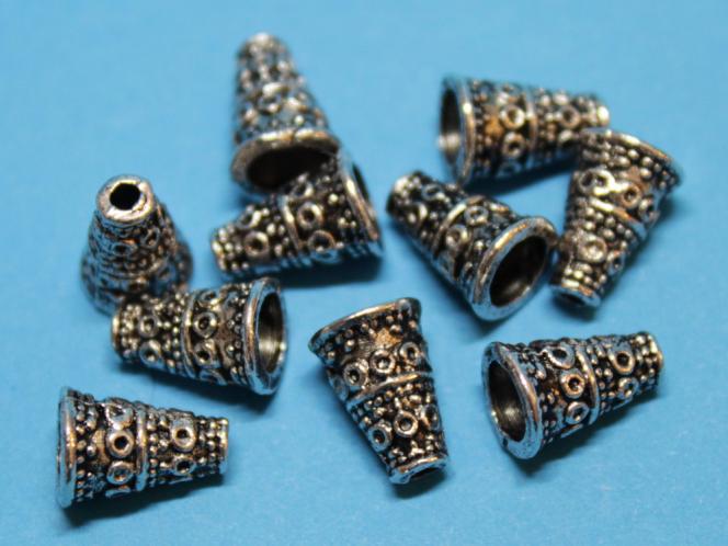 Perlenkappe, Spacer Hütchen, ca. 7 x 10 mm, 10 Stück 