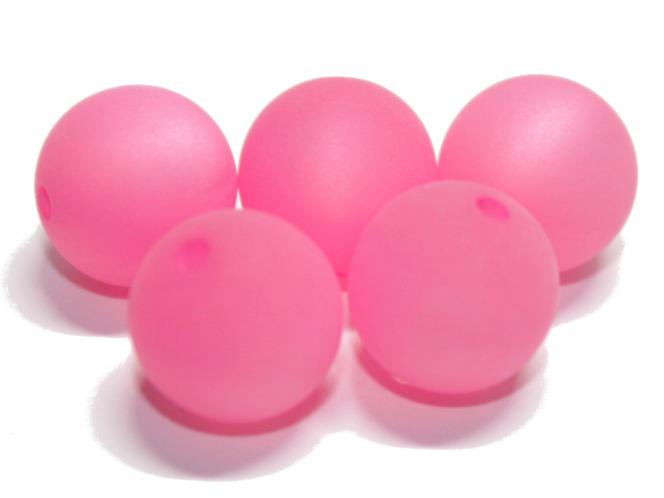 Polarisperle, rund, ca. 10 mm pink